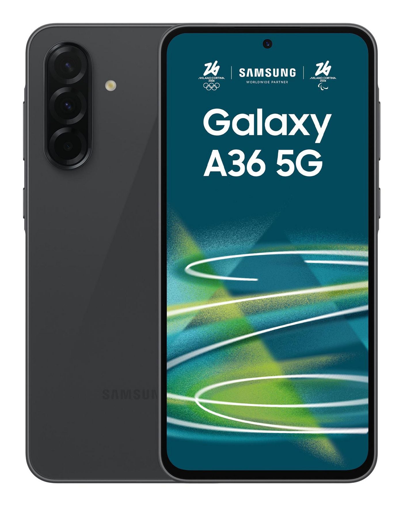Samsung Galaxy A36 – schwarz, 6,7", 1080 × 2340, Android 15, 256 GB, 8 GB, NanoSIM + eSIM, 5G, NFC, IP67