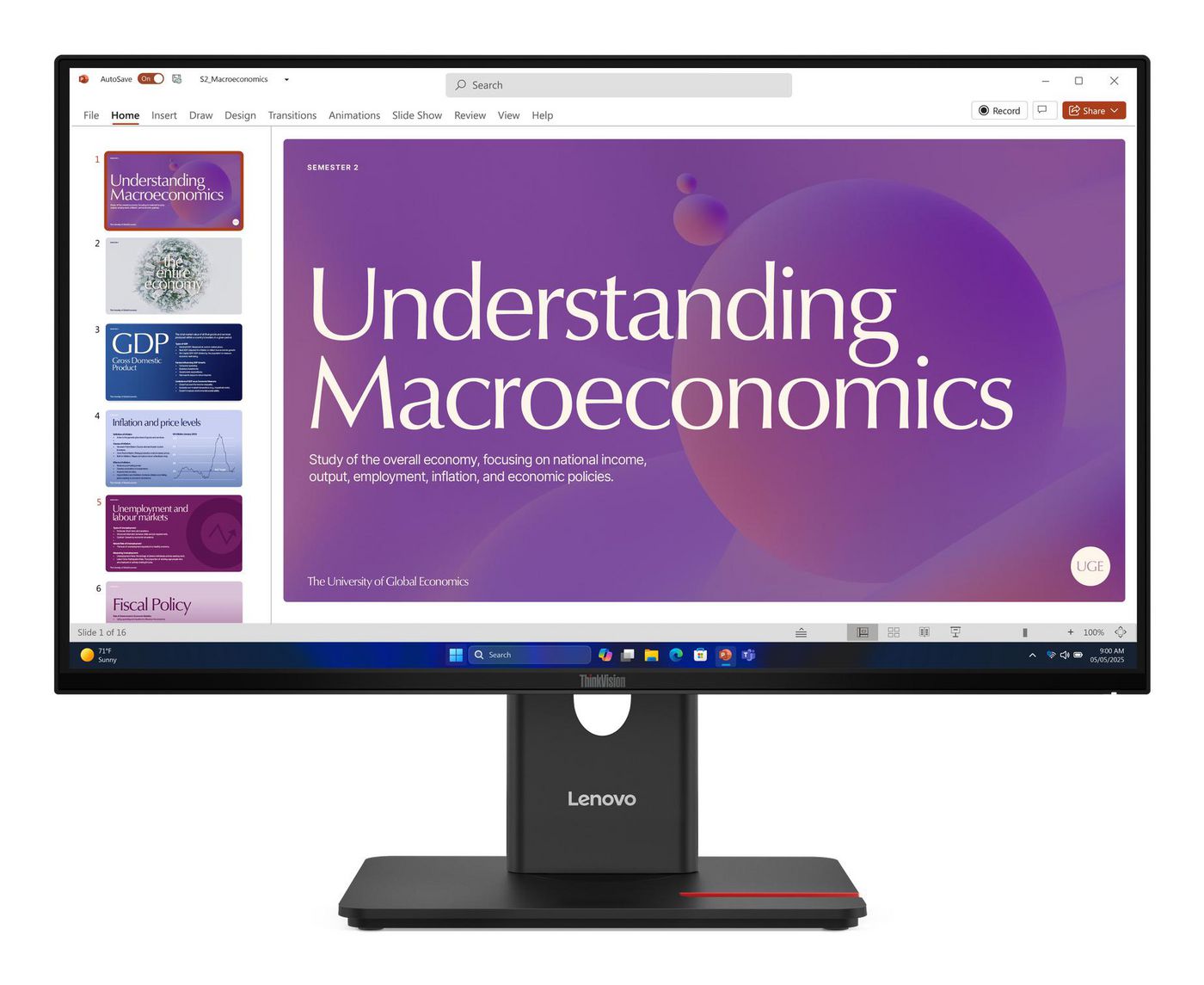 Lenovo ThinkVision T24D-40 – Monitor, 23,8", 1920 × 1080 (Full HD), LCD, Schwarz