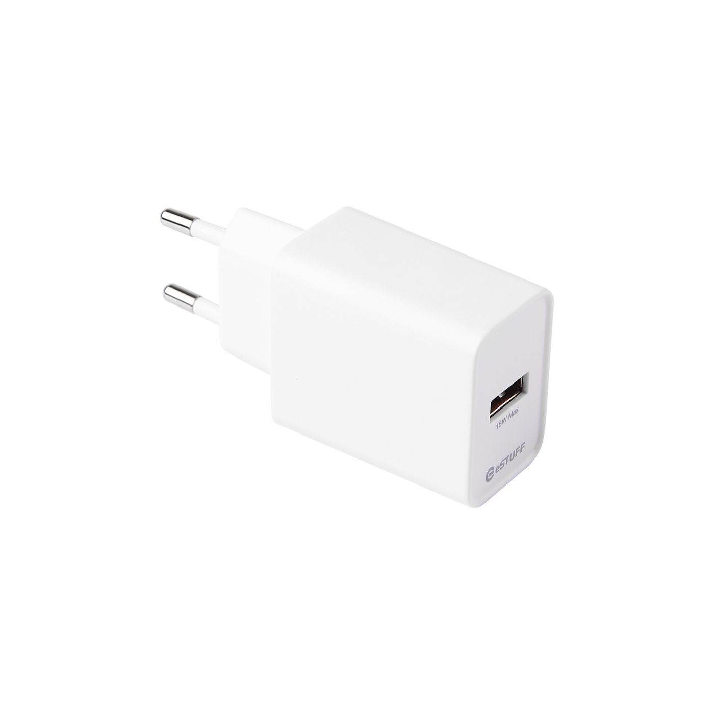 eSTUFF INFINITE (GRS) USB-Wandladegerät 18 W – USB-A – QC, EU-Stecker (Typ C) – Weiss