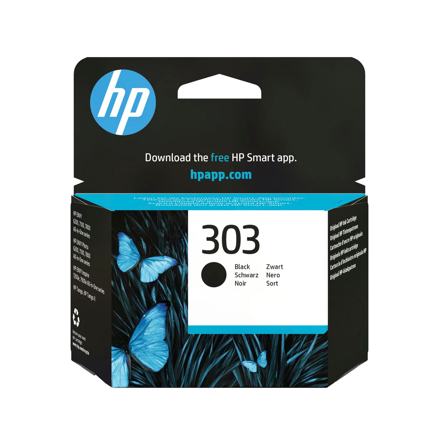 HP 303 Schwarz Tintenpatrone (Original) – 200 Seiten – für HP Envy/Envy Photo/Tango X