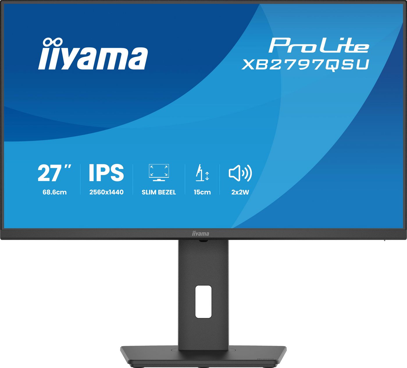 iiyama XB2797QSU-B1 – Monitor, 27", IPS, 75 Hz, höhenverstellbar, Lautsprecher, USB-Hub, Schwarz