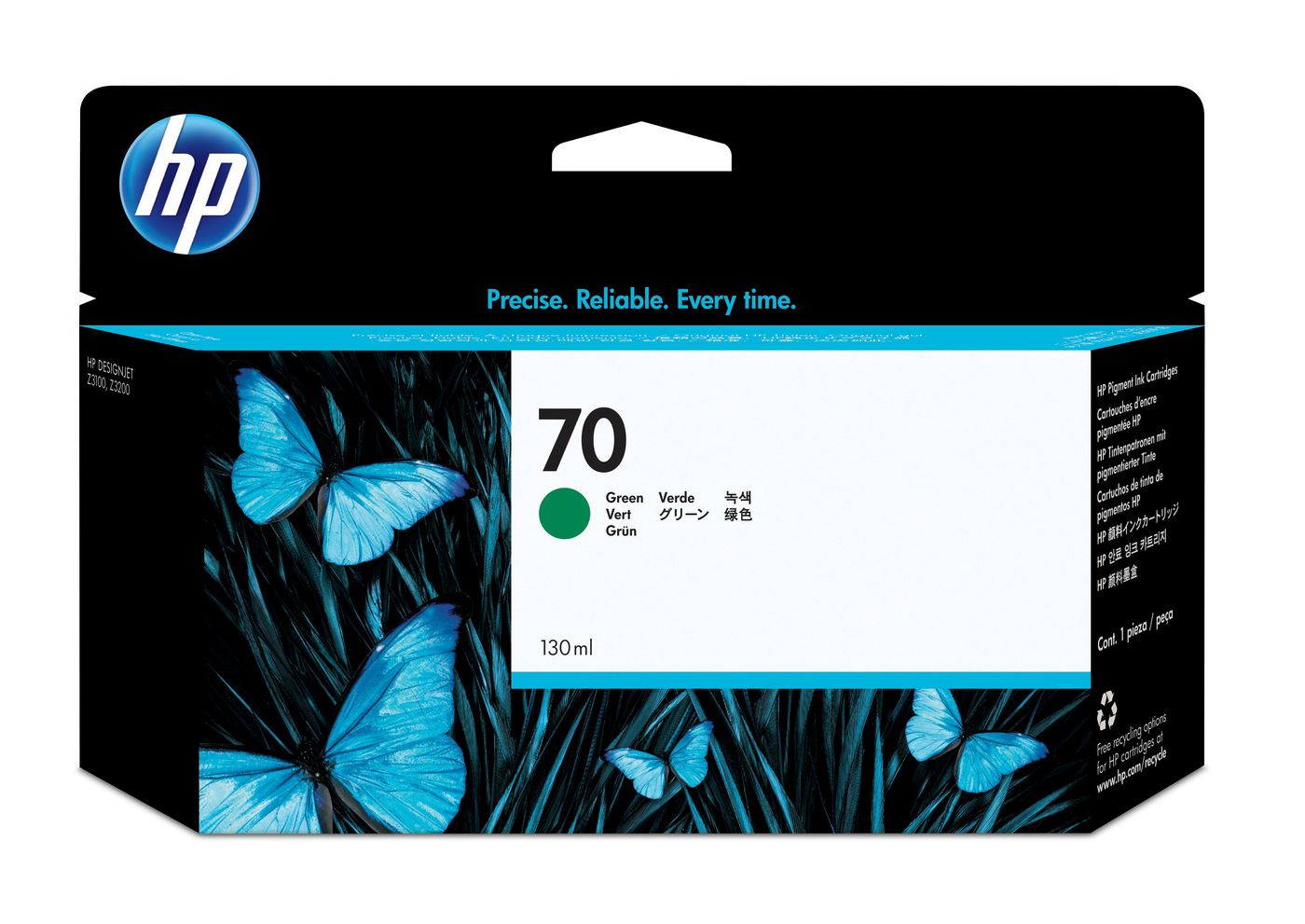 HP Tintenpatrone 70, Grün, 130 ml