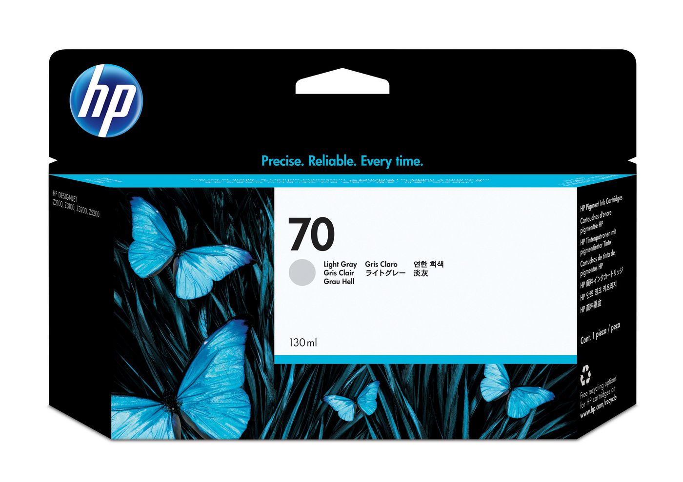 HP Tintenpatrone 70, Hellgrau, 130 ml