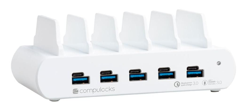 Compulocks USB-Desktop-Ladegerät 5-fach – USB-C & USB-A – UK-Stecker (Typ G)