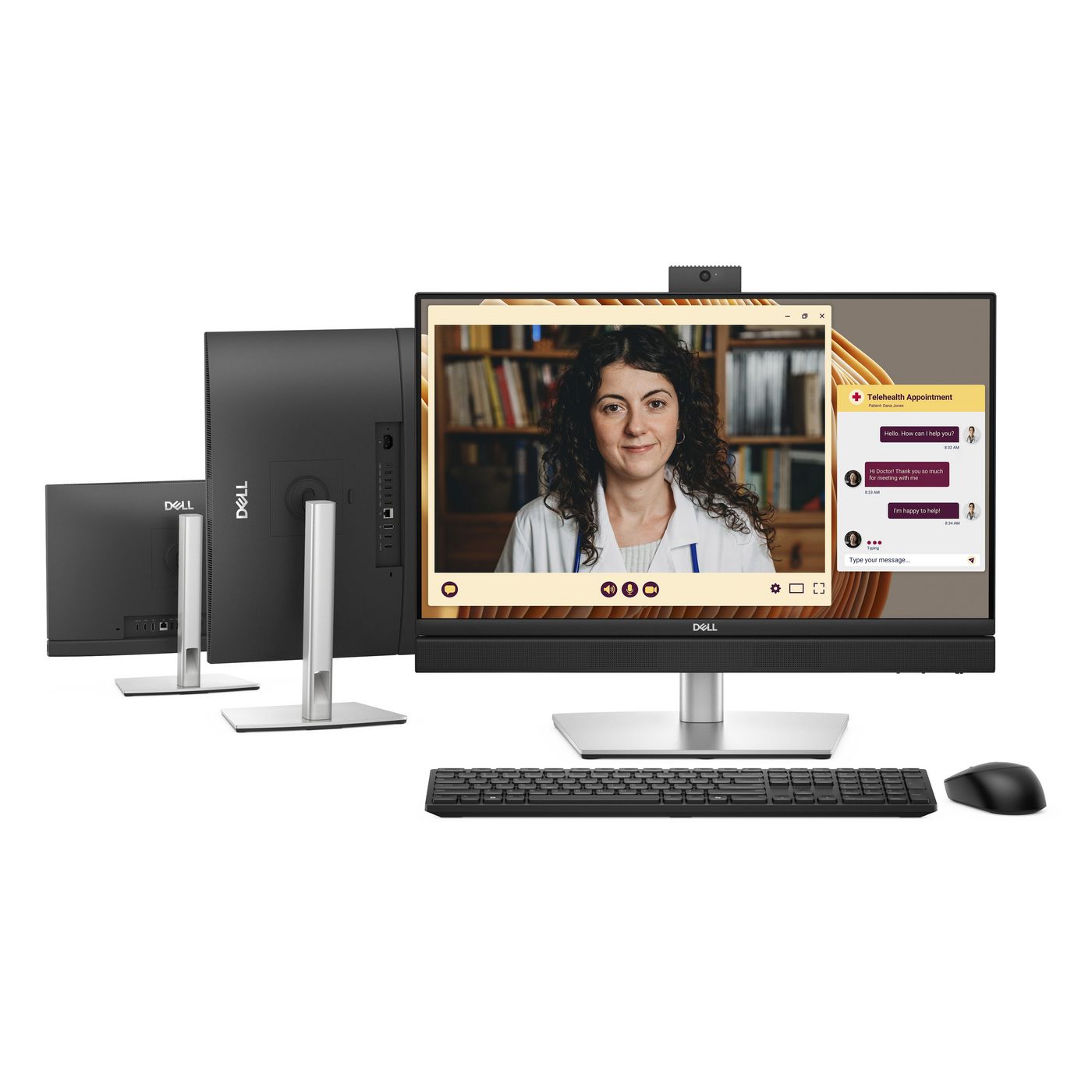 DELL Pro Qc24251 – Monitor, 24", 250 cd/m², Windows 11 Pro, Webcam, Mikrofon, Lautsprecher, USB-C, Schwarz