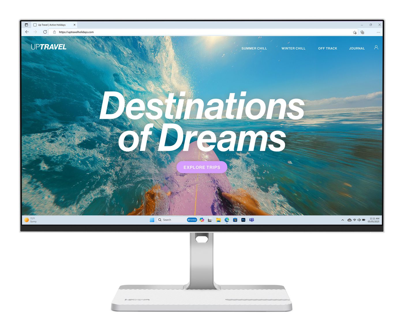 Lenovo L24D-4C – Monitor, 23,8", IPS, 144 Hz, 250 cd/m², USB-C, Lautsprecher, VESA 100 × 100, Cloud Grey