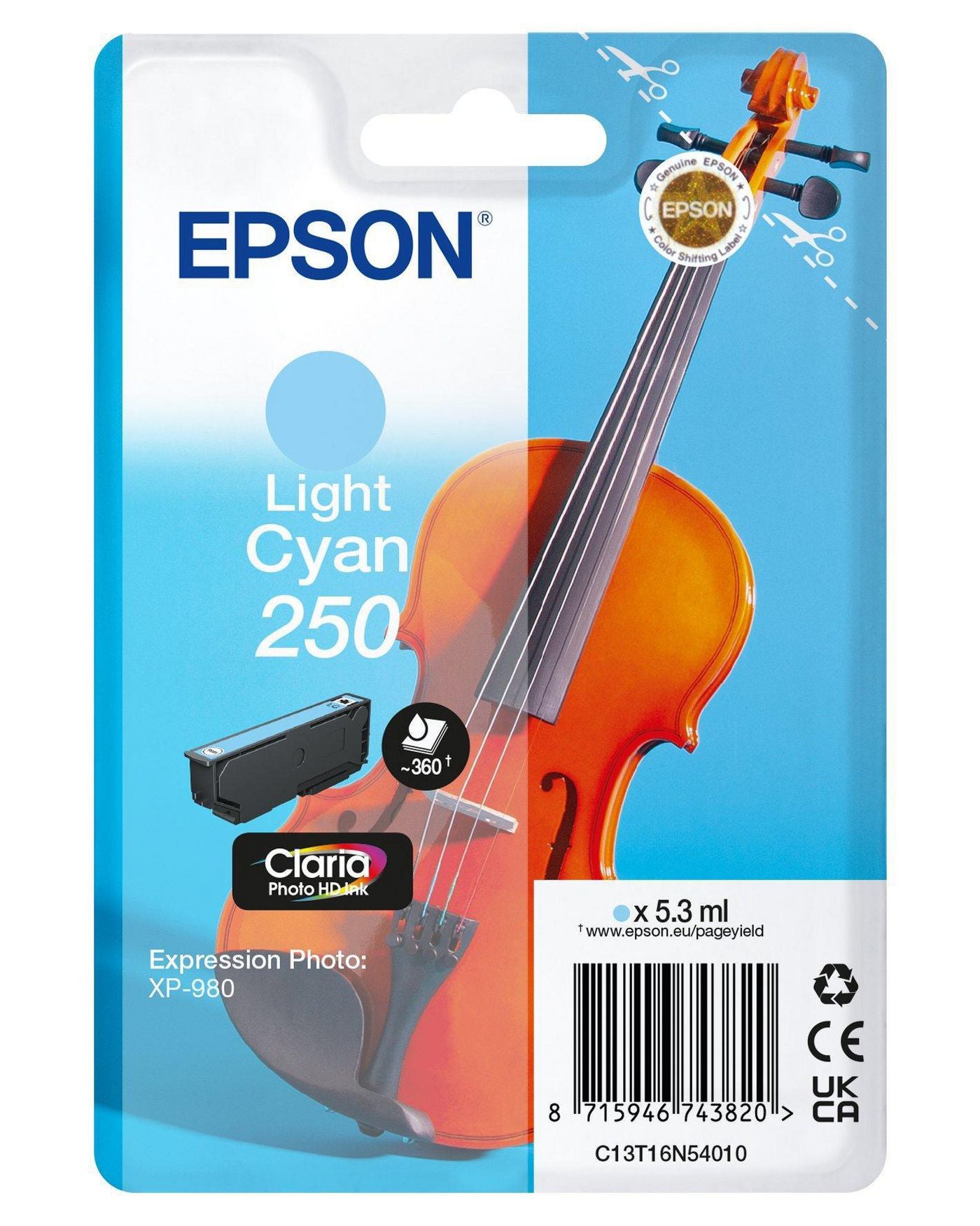 Epson Hell-Cyan Tintenpatrone (Original) – 5,3 ml – für Expression Photo XP-980