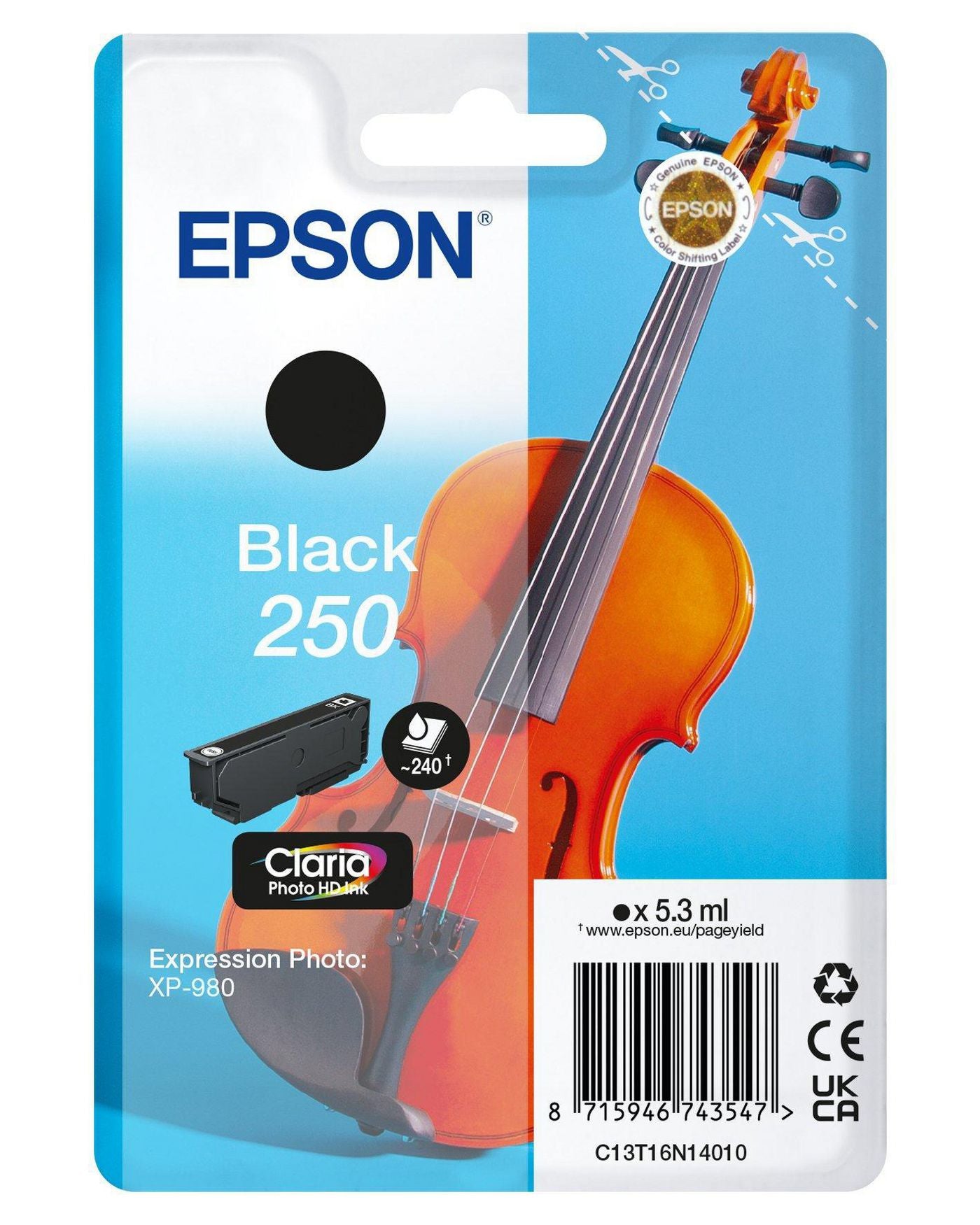 Epson Schwarz Tintenpatrone (Original) – 5,3 ml – für Expression Photo XP-980