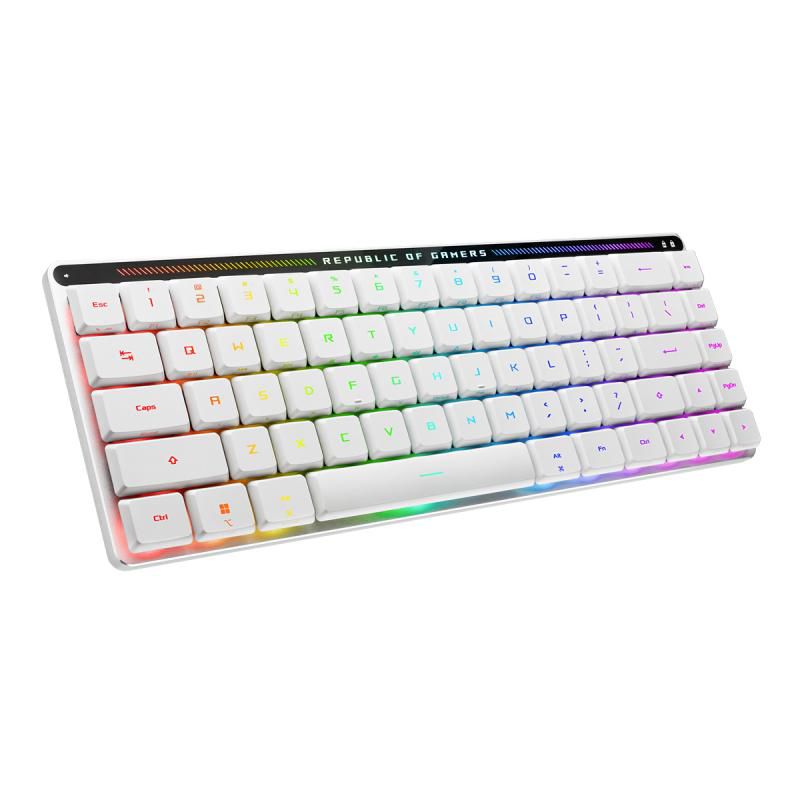 ASUS ROG – Gaming-Tastatur 65% – Mechanisch – USB/Bluetooth/2,4 GHz – QWERTY (Nordisch) – RGB – Weiss