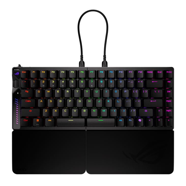 ASUS ROG Falcata – Gaming-Tastatur 75% – Mechanisch – USB & Bluetooth & 2,4 GHz – RGB – Ohne Ziffernblock