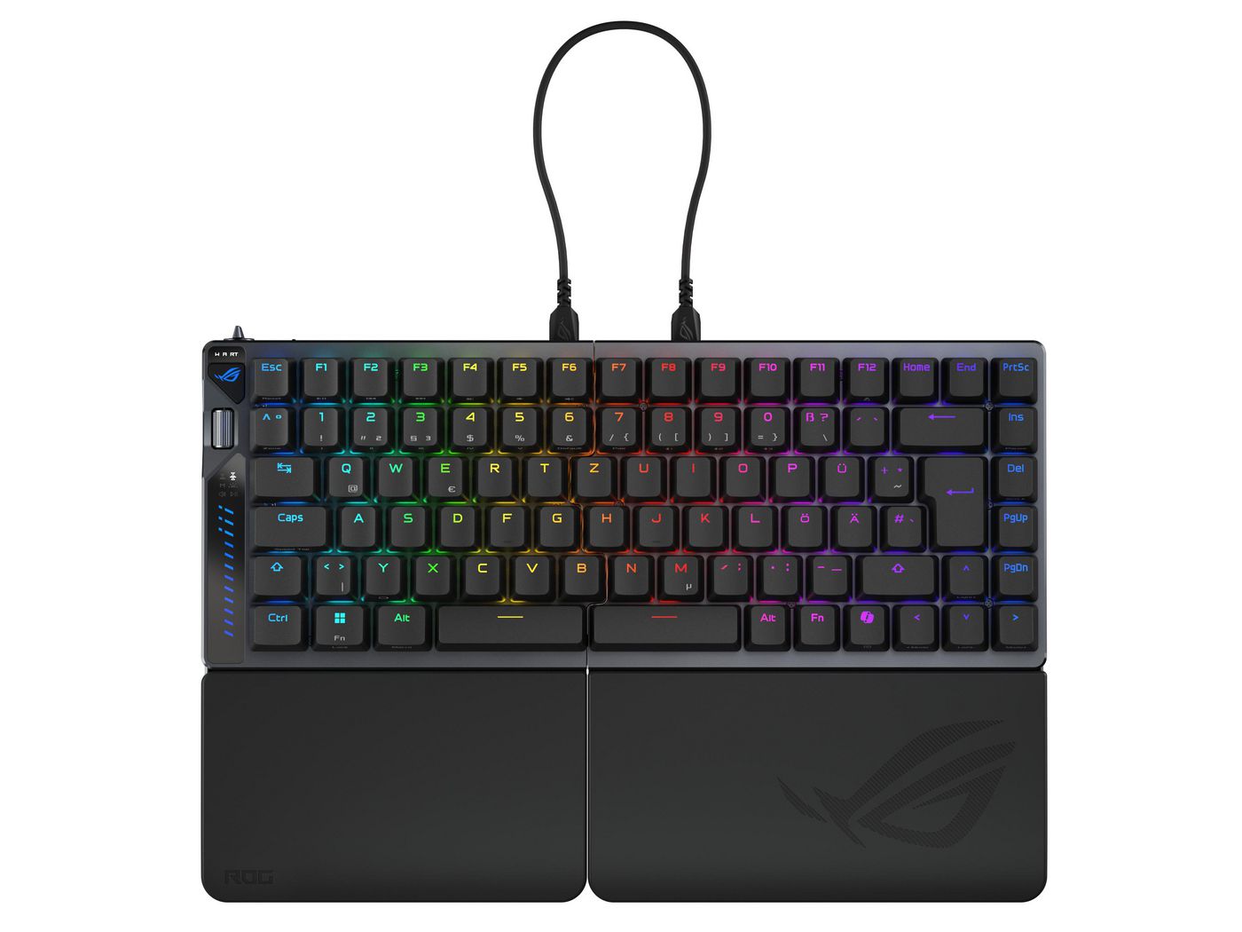 ASUS ROG Falcata – Gaming-Tastatur 75% – Mechanisch – Bluetooth & 2,4 GHz (USB-A Empfänger) – RGB – Schwarz