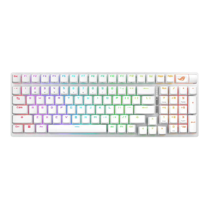 ASUS ROG Strix Scope II 96 – Gaming-Tastatur 96% – Mechanisch, RGB – Bluetooth & 2,4 GHz – Weiss