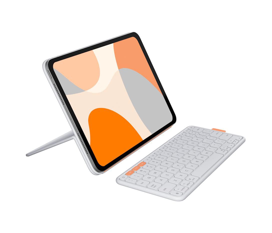 Logitech Tastatur-Case für Tablets – Bluetooth, AZERTY (FR) – Hellgrau