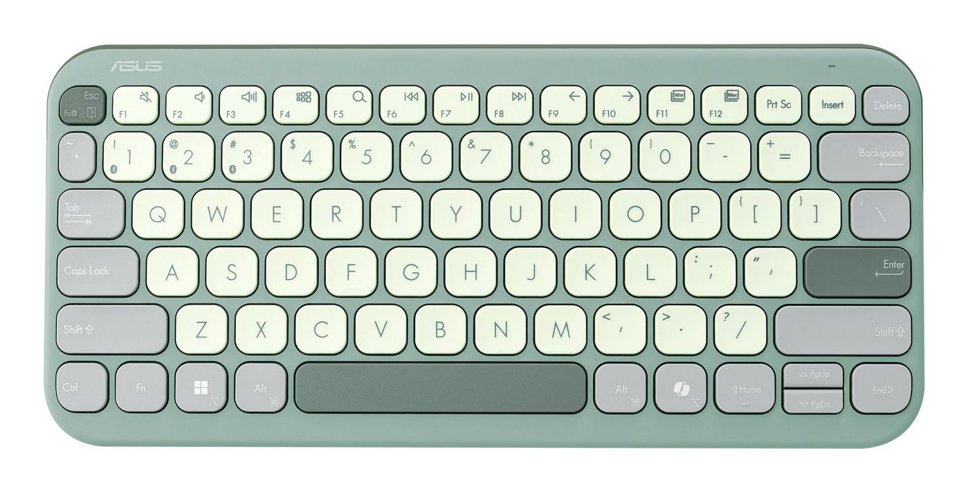 ASUS Marshmallow KW100 – Tastatur 75% – Schere – Bluetooth – QWERTZ (DE) – ohne Ziffernblock – Grün