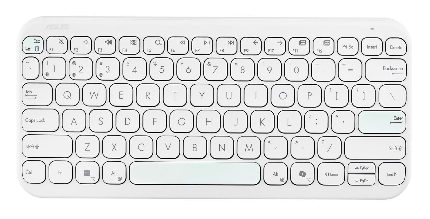 ASUS Marshmallow KW100 – Kompakte Tastatur 75% – Schere – Bluetooth – QWERTZ (DE) – Weiss