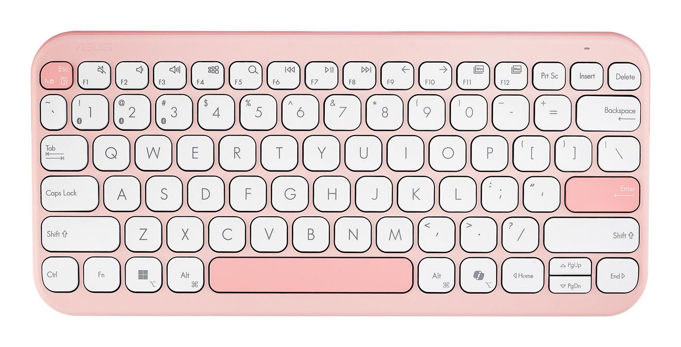 ASUS Marshmallow KW100 – Tastatur 75% – Schere – Bluetooth – QWERTZ (DE) – ohne Ziffernblock – Pink