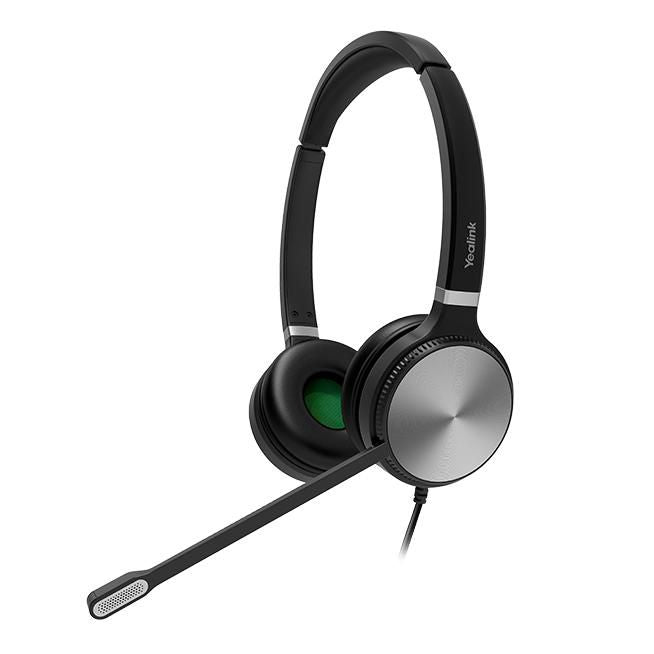 Yealink YHS36 Office-Headset – On-Ear, Stereo, Kabel, Schwarz/Silber