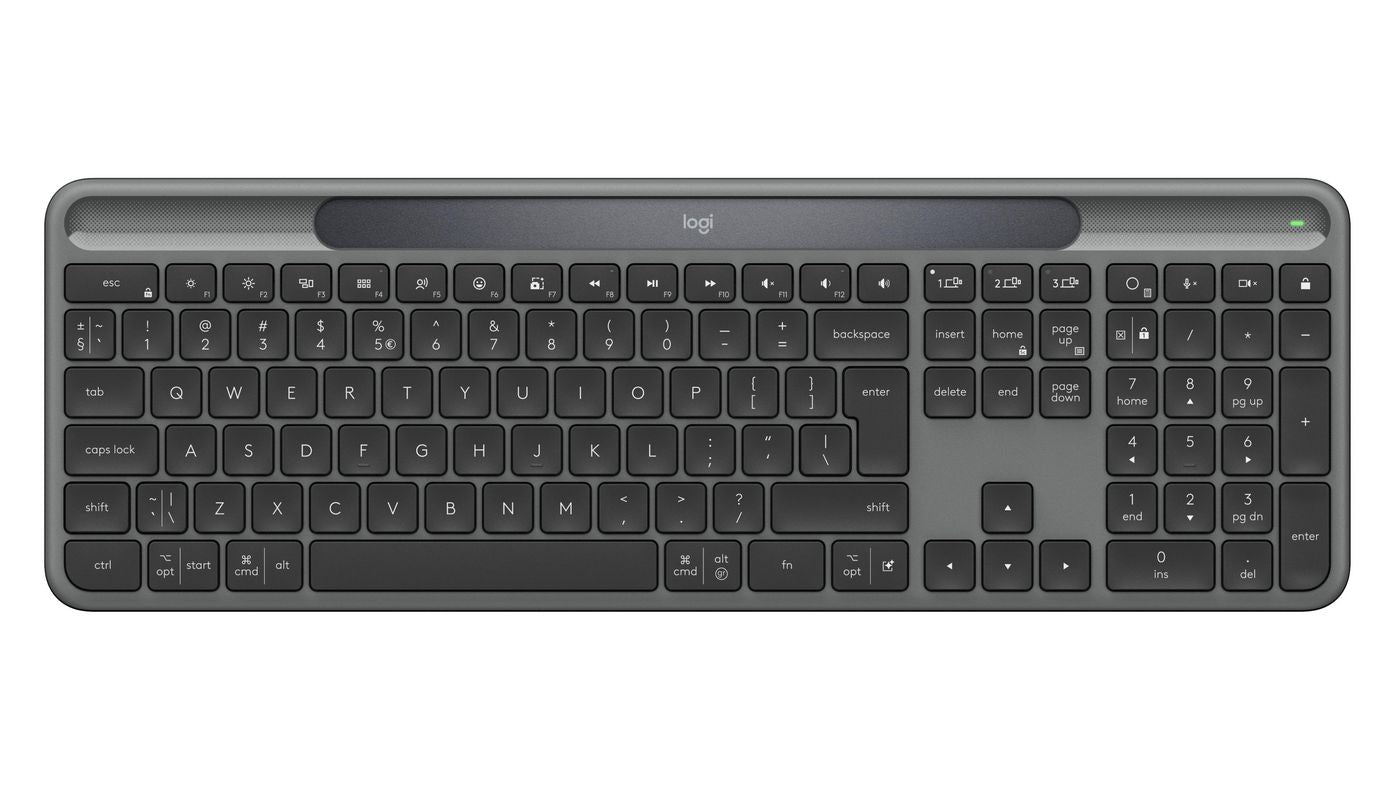 Logitech Signature Slim Solar+ K980 – Tastatur – Bluetooth & 2,4 GHz – QWERTY (UK-INT) – Graphit