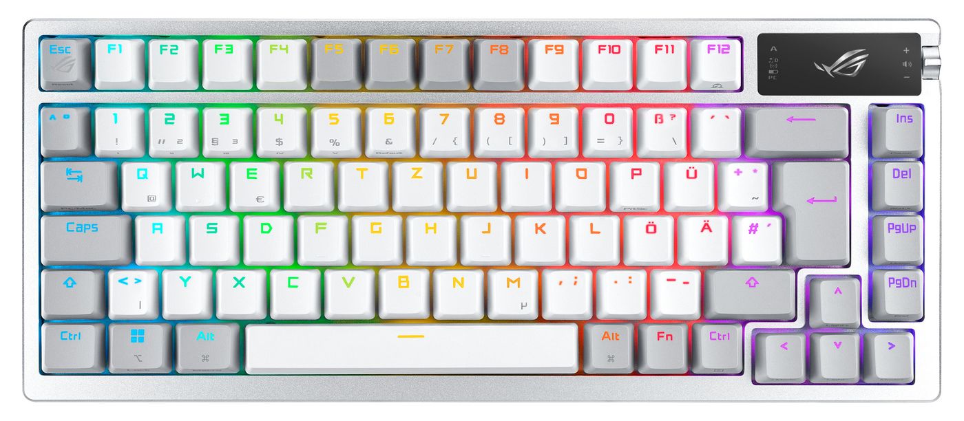 ASUS ROG Azoth – Gaming-Tastatur 75% – Mechanisch, RGB – Bluetooth & 2,4 GHz (USB-A Empfänger)