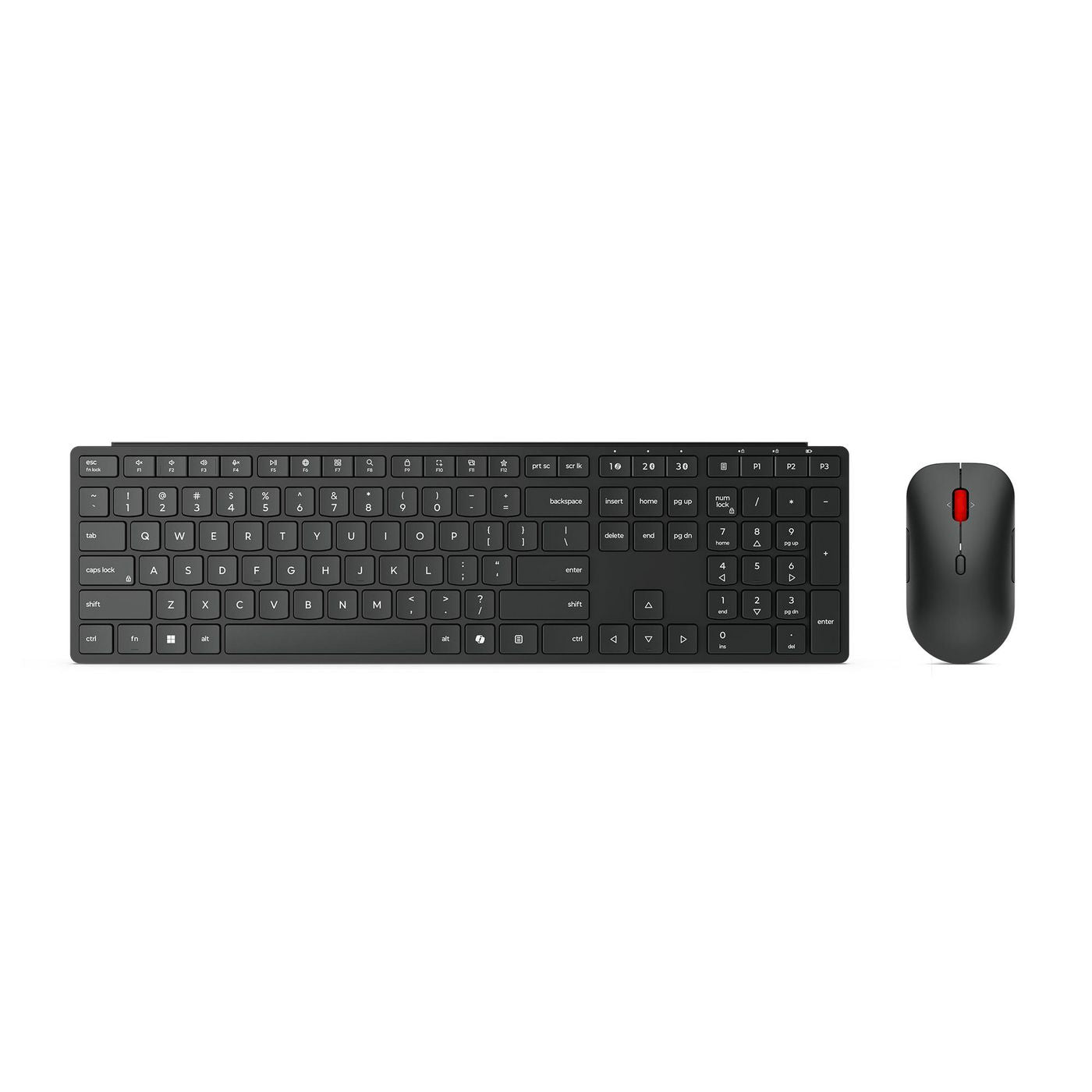 Lenovo Wireless Multi-Mode Pro Combo – Tastatur-Maus-Set – Bluetooth & 2,4 GHz (USB-A Empfänger) – Schwarz