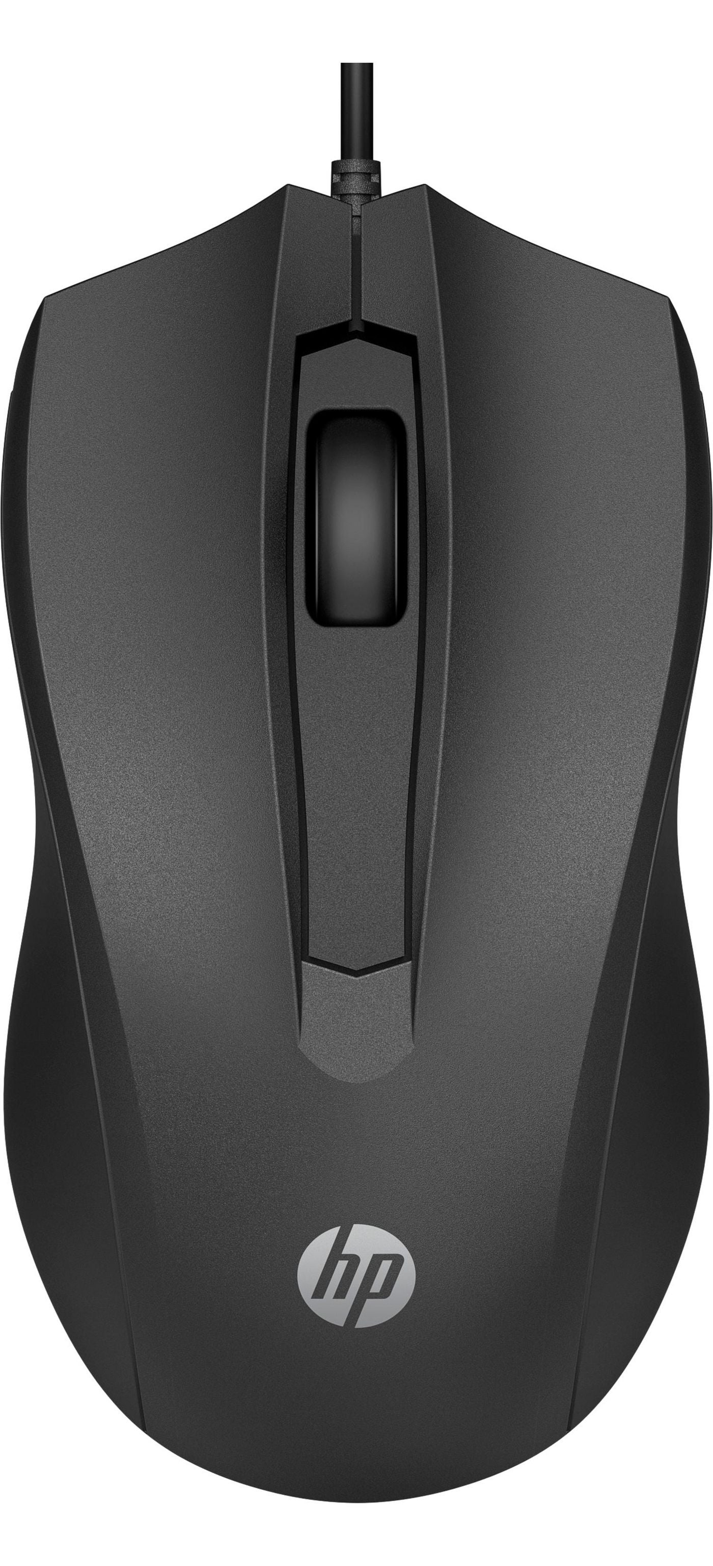 HP Wired Mouse 100 – Maus – Kabelgebunden (USB‑A), Schwarz