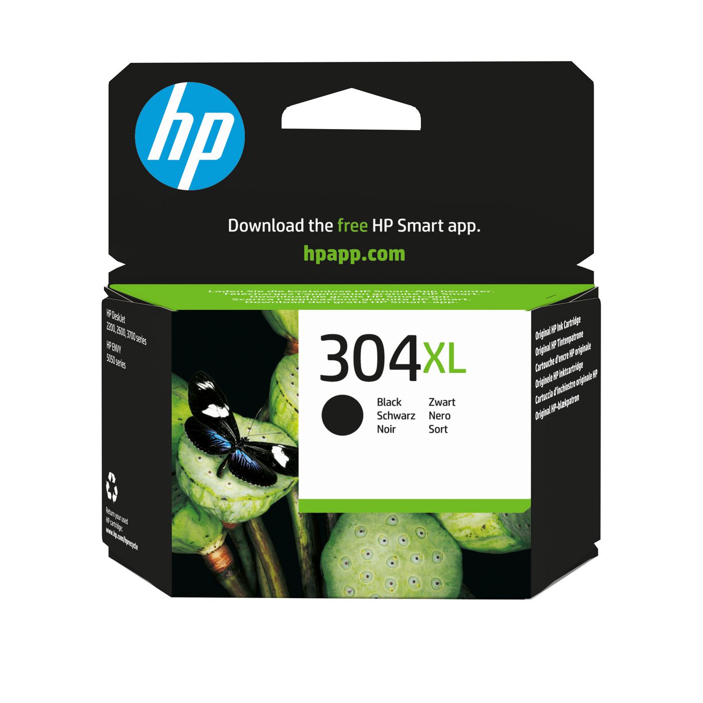 HP 304XL Schwarz Tintenpatrone (Original) – 300 Seiten – für HP DeskJet 2620/3720, Envy 5020/5030