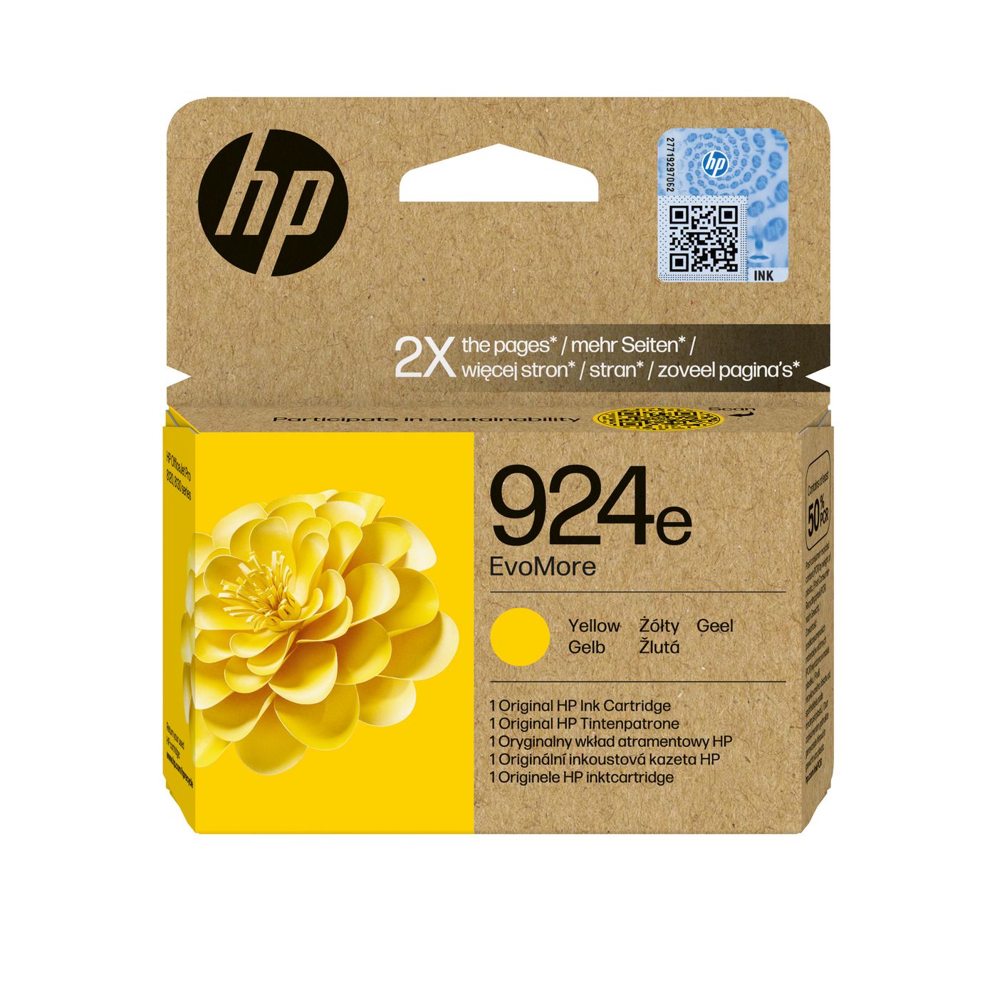 HP Tintenpatrone 924E (EVOMORE), Gelb, Original