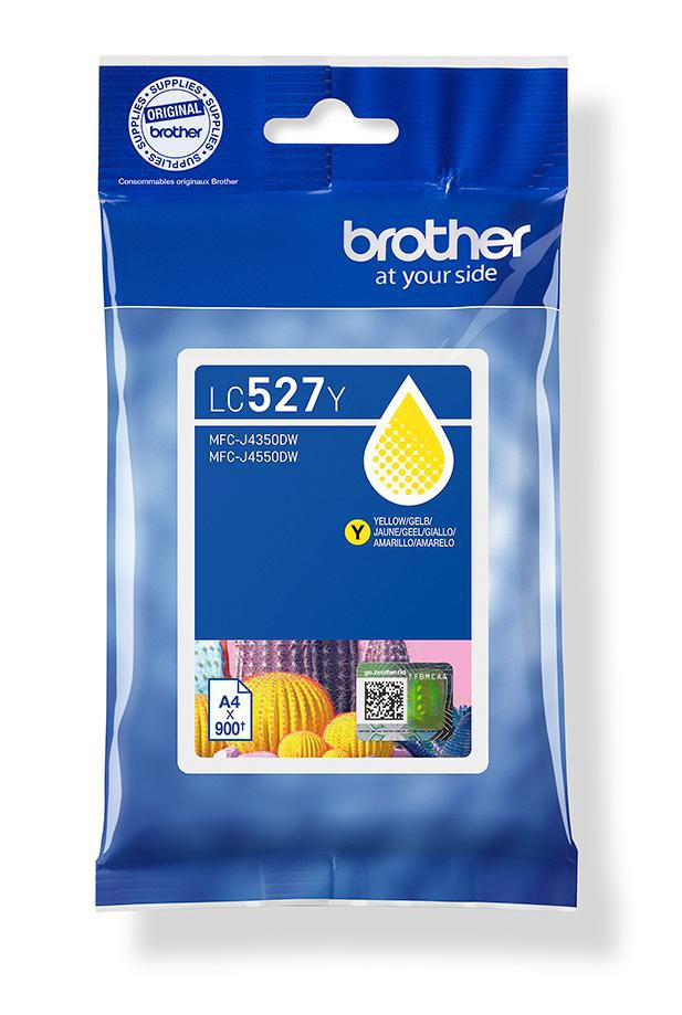 Brother LC527Y Gelb Tintenpatrone (Original) – 900 Seiten – für Brother MFC-J4350DW/MFC-J4550DW