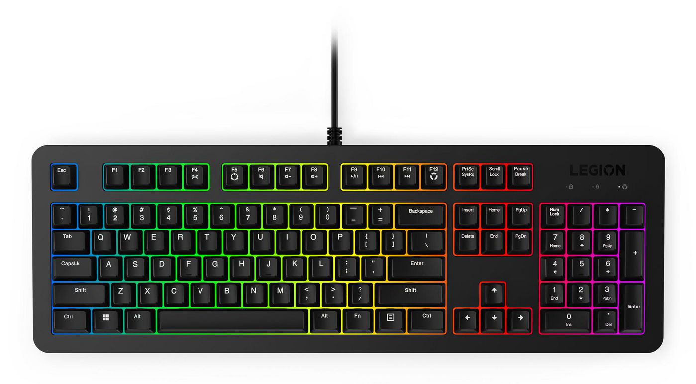 Lenovo K310 – Gaming-Tastatur – Membran – kabelgebunden, USB – QWERTY (US-INT) – RGB – Schwarz