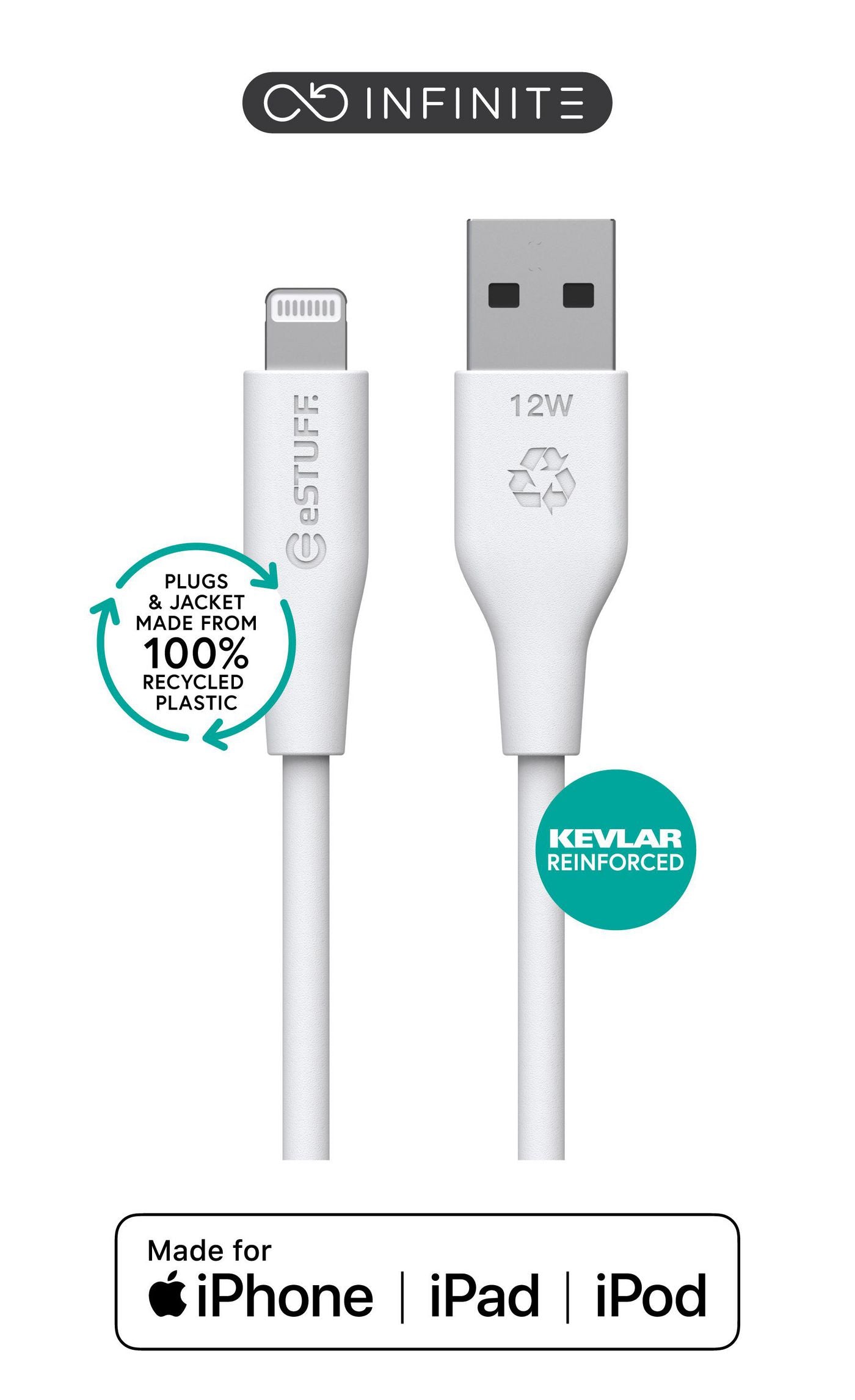 eSTUFF Daten- & Ladekabel – Lightning auf USB-A 1 m, MFi-zertifiziert – für iPhone/iPad
