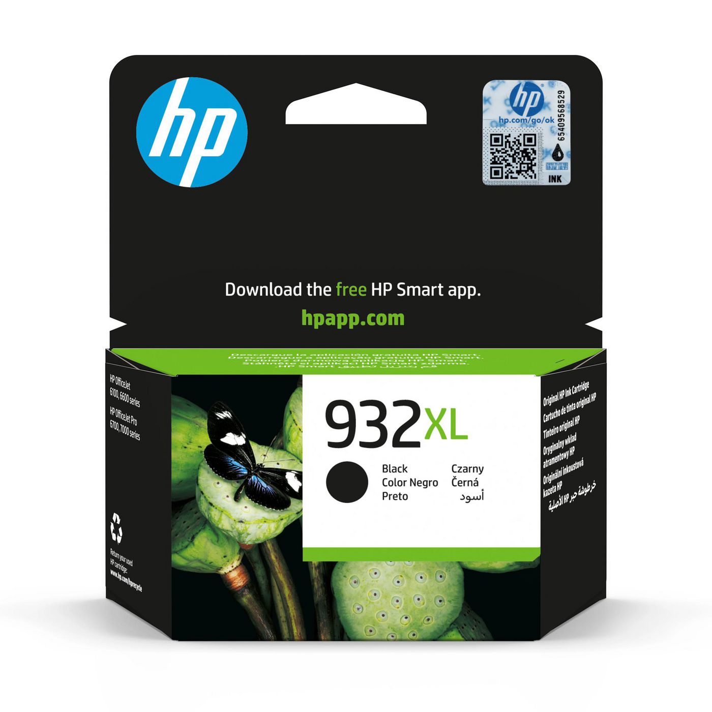 HP 932XL Schwarz Tintenpatrone (Original) – 1'000 Seiten – für HP OfficeJet 6100/7110/7610 – CN053AE