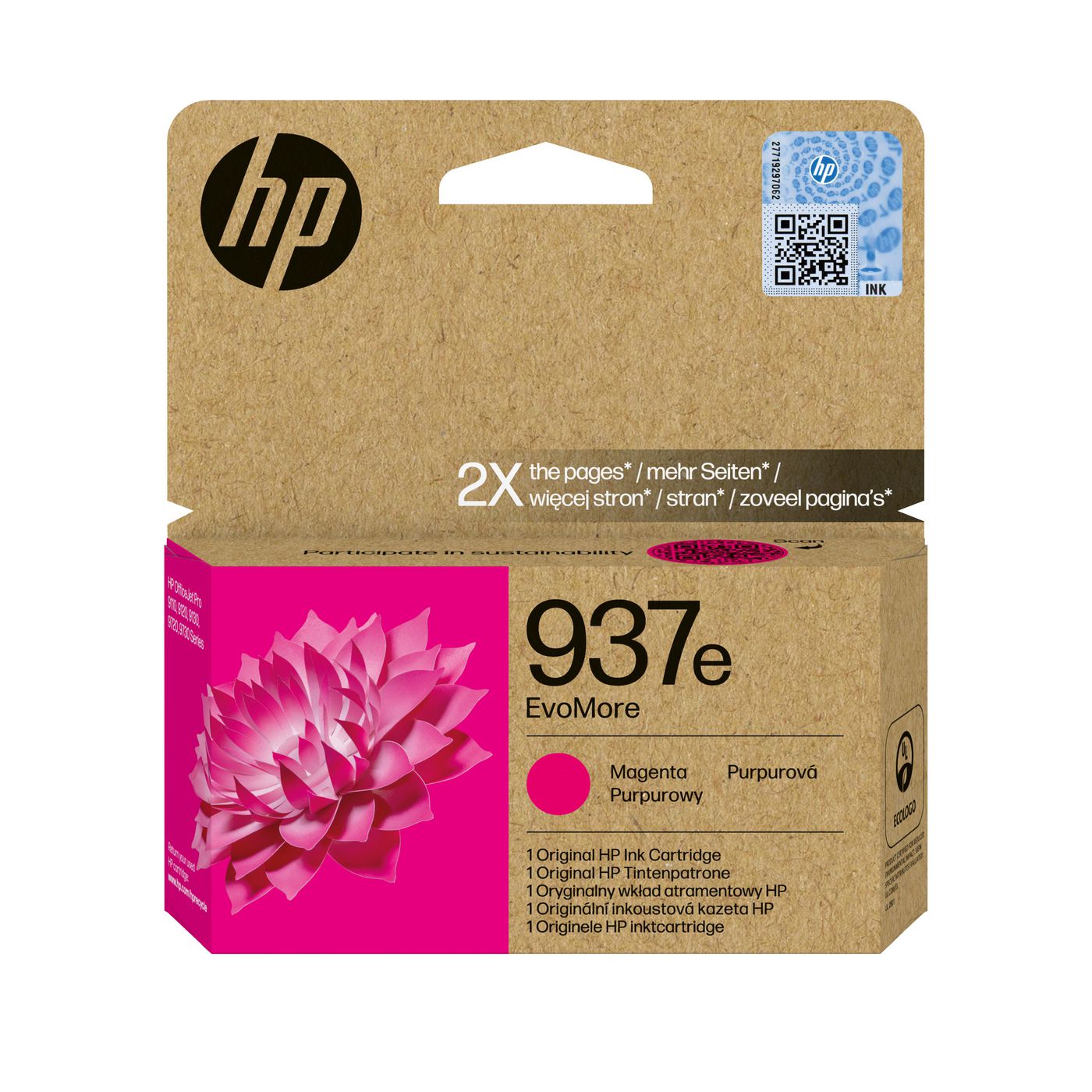 HP 937EXL Evomore Magenta Tintenpatrone (Original) – 1'650 Seiten – für HP OfficeJet Pro 9120e/9130e/9720