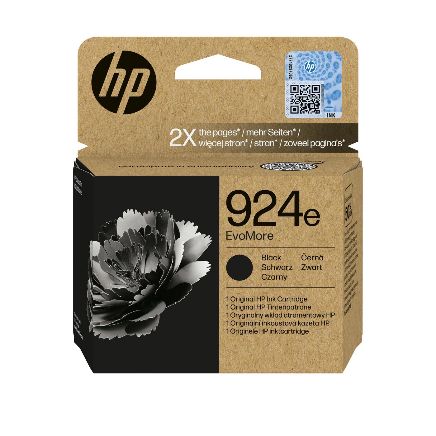 HP 924EXL Schwarz Tintenpatrone (Original) – 1'000 Seiten – für OfficeJet Pro 8120e/8130e