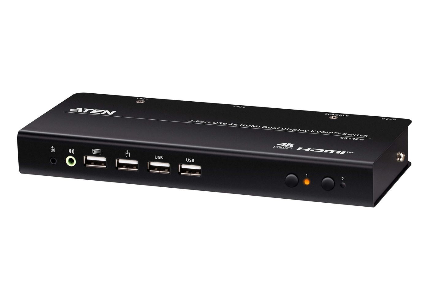 ATEN 2-Port HDMI Dual-View KVM-Switch – 4K, USB