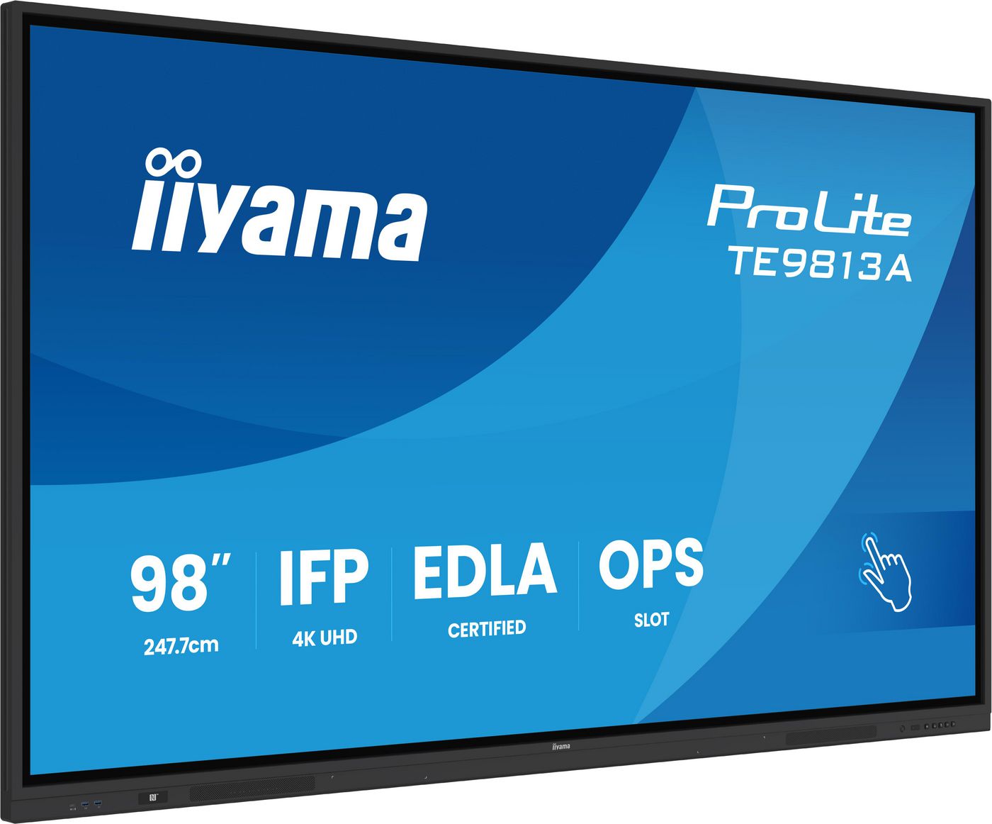 iiyama TE9813A-B2AG – 97" 4K Ultra HD Interaktives Display (Touch), IR-Touch, 500 cd/m², Android
