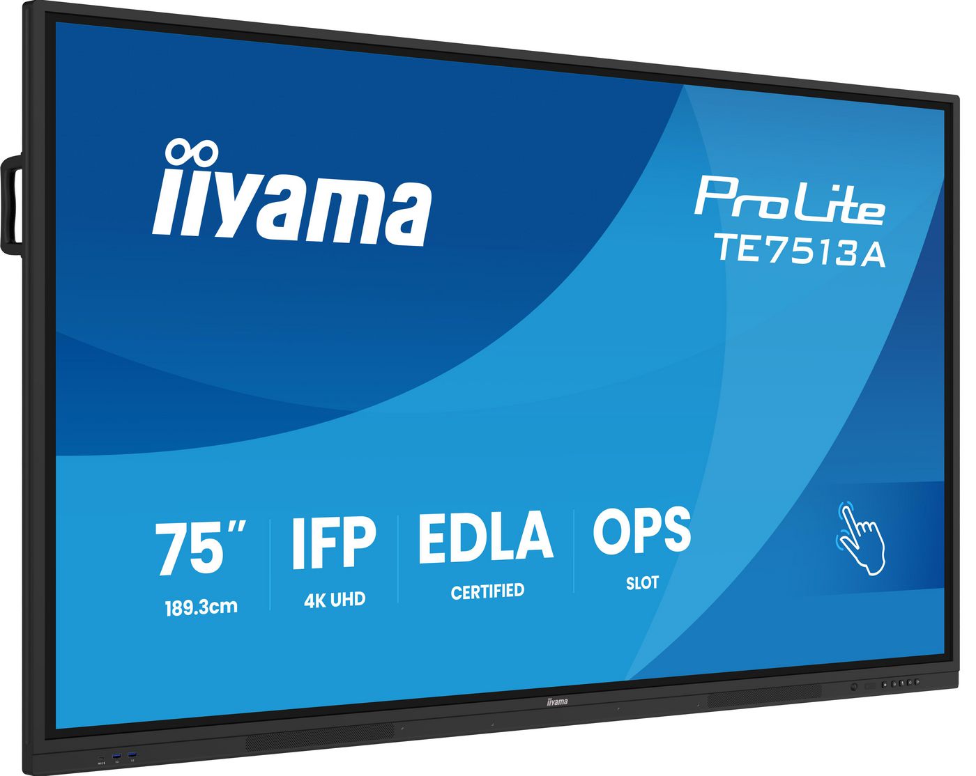 iiyama TE7513A-B2AG – 75" Touch, 3840 × 2160 (4K), IPS, USB-C 100 W, LAN