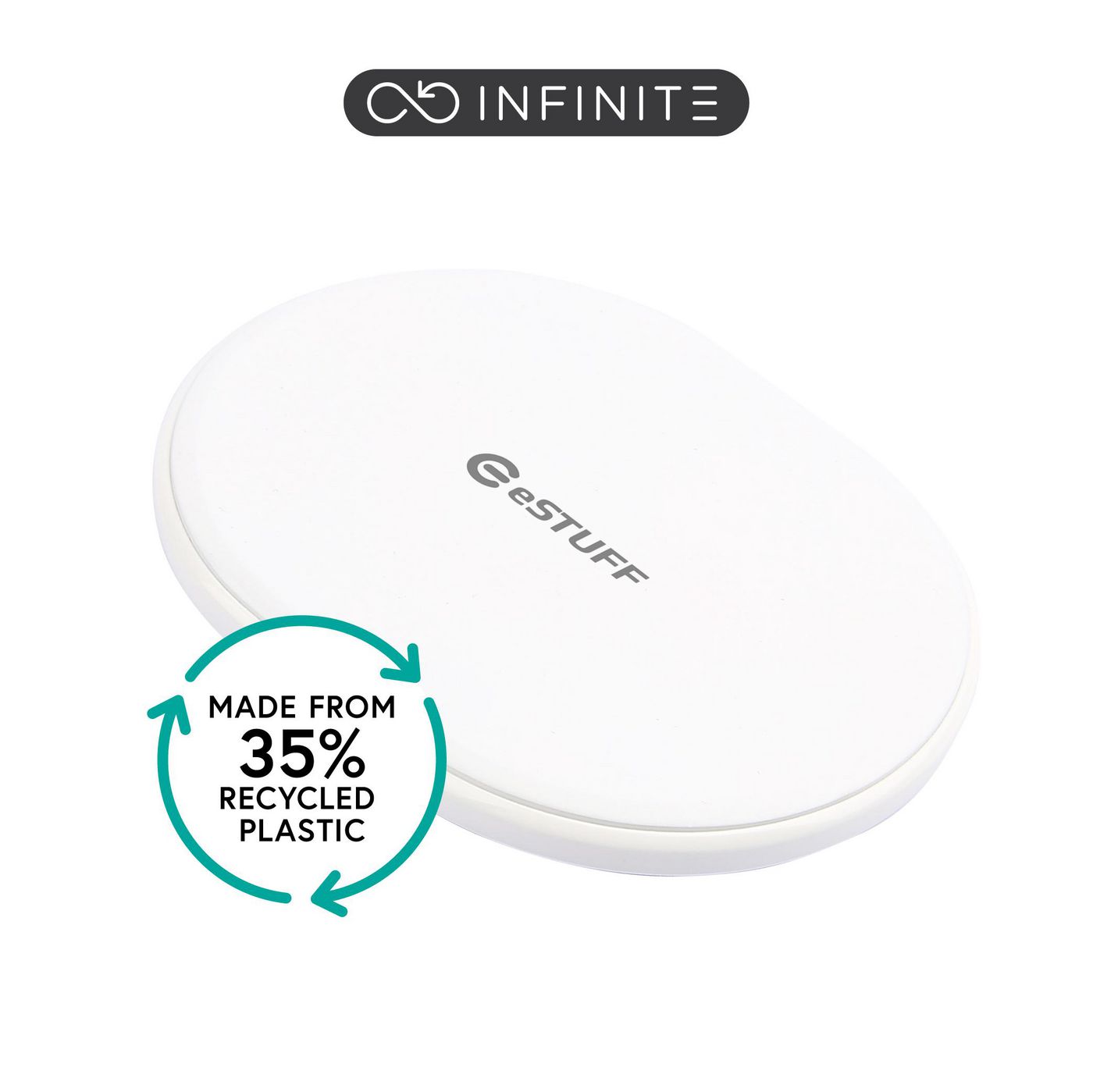 eSTUFF Kabelloses Ladegerät, 15 W – Universal – Weiss