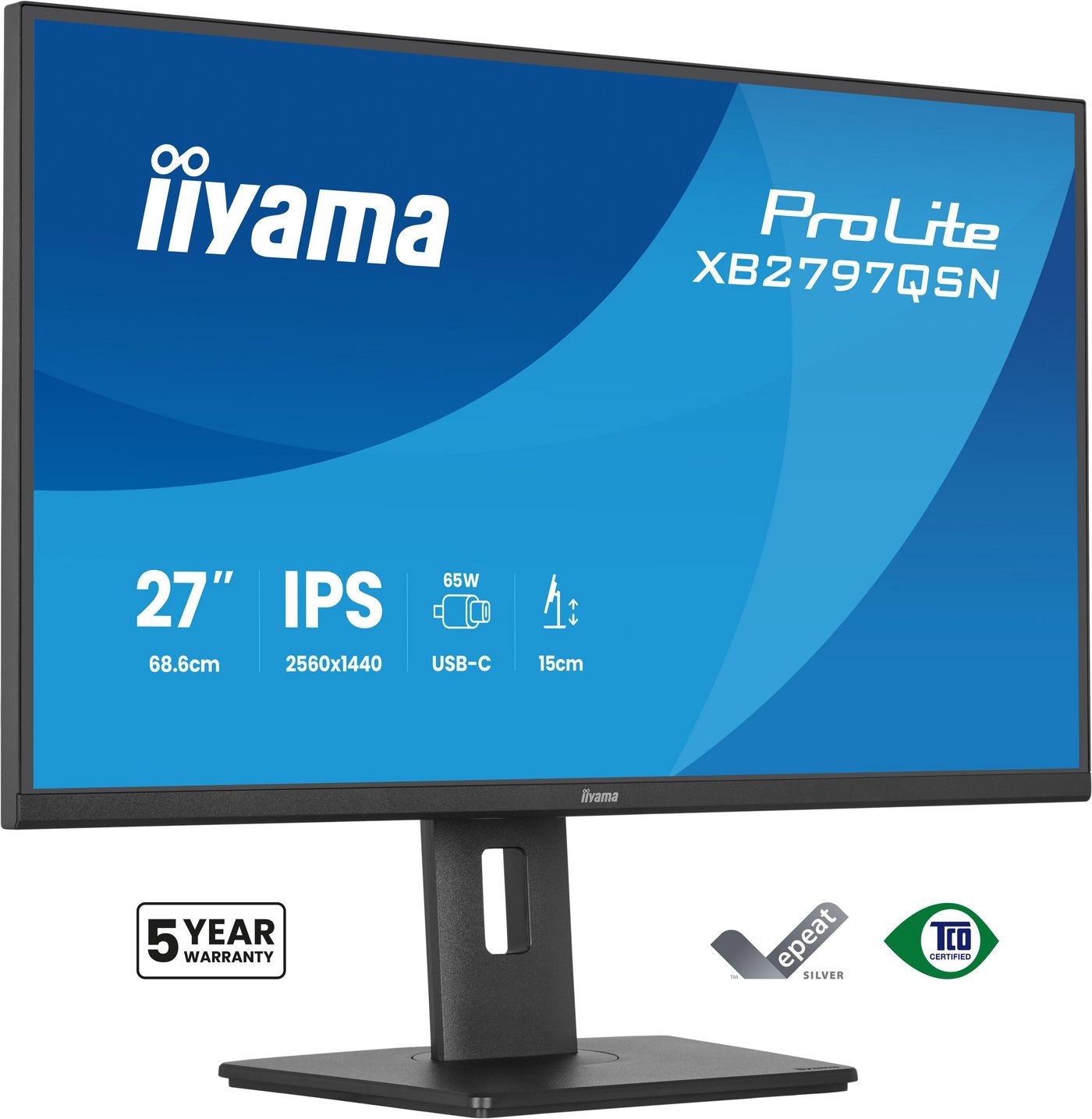 iiyama 27″, 2560 × 1440 (WQHD), USB‑C 65 W
