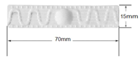 Zebra RFID-Tag, Nylon, 70 × 15 mm, 96 Bit Benutzer, waschbar, 500/Stück Packung