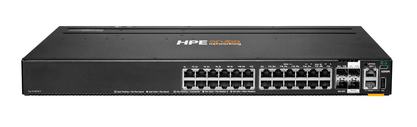 HPE Aruba CX 6200M – Managed Switch – 24×GbE, 4×10G SFP+, 19" Rack
