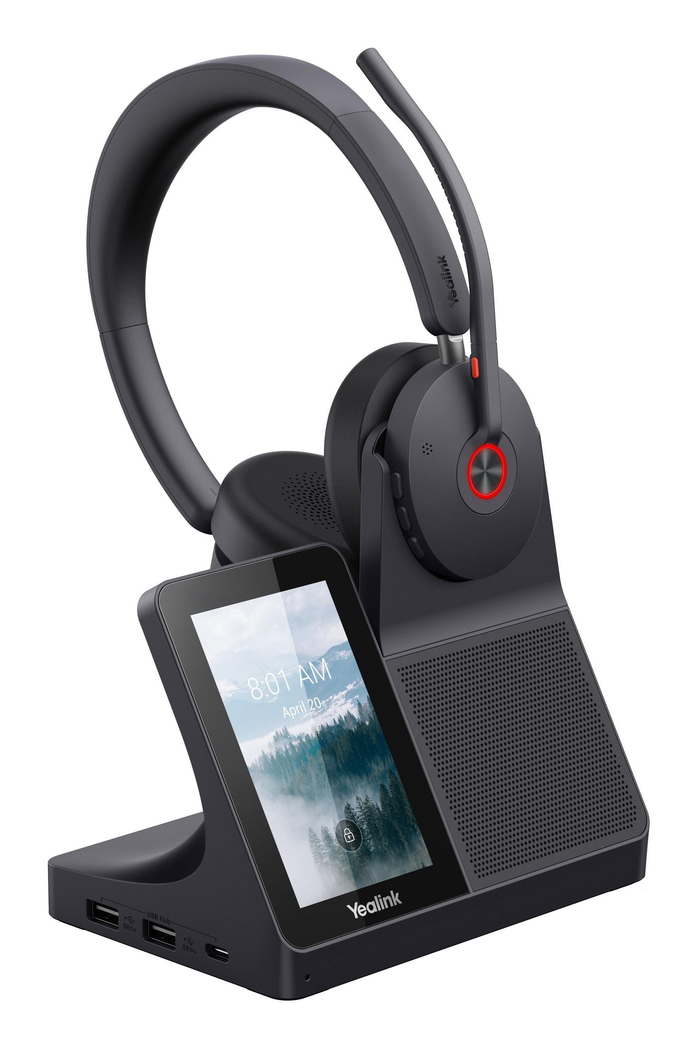 Yealink WH68 Office-Headset – On-Ear, Stereo, Kabel + BT, ANC, Schwarz, BT 5.3