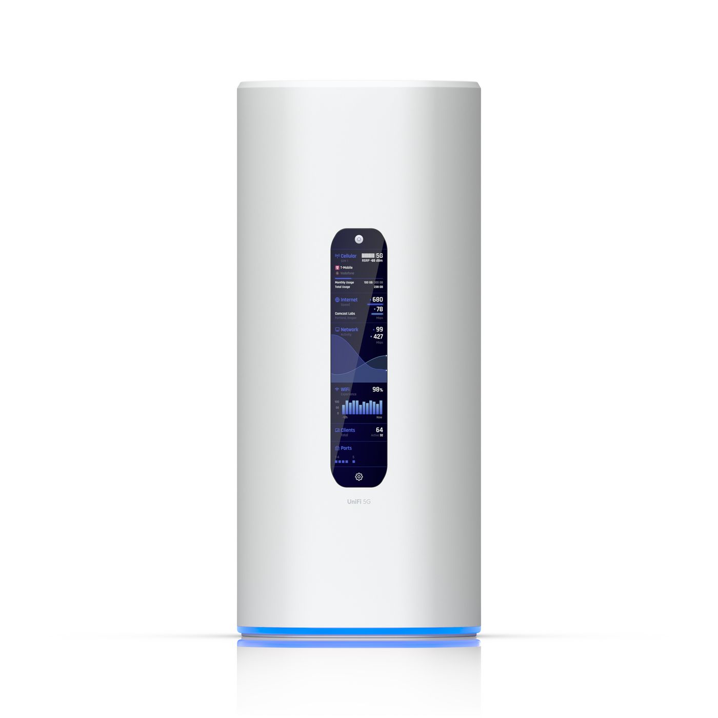 Ubiquiti Desktop Cloud Gateway – LTE/5G-Router, Wi-Fi 7, Tri-Band, bis 7300 Mbit/s, 4x RJ-45 (2,5G), SFP+