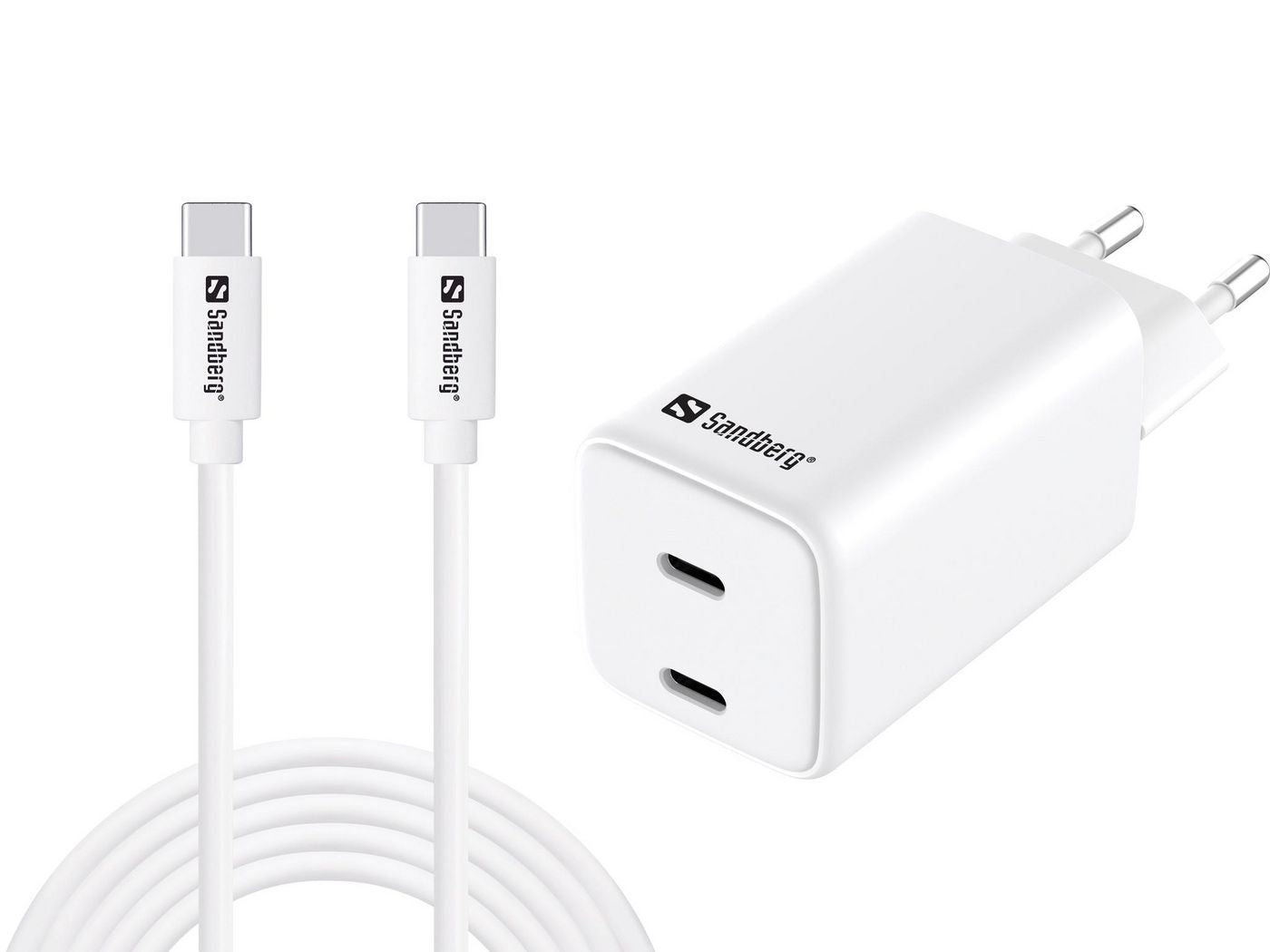 Sandberg 441-76 USB-Ladegerät 65 W – USB-C×1 – PD – EU-Stecker (Typ C) – 3 m Kabel