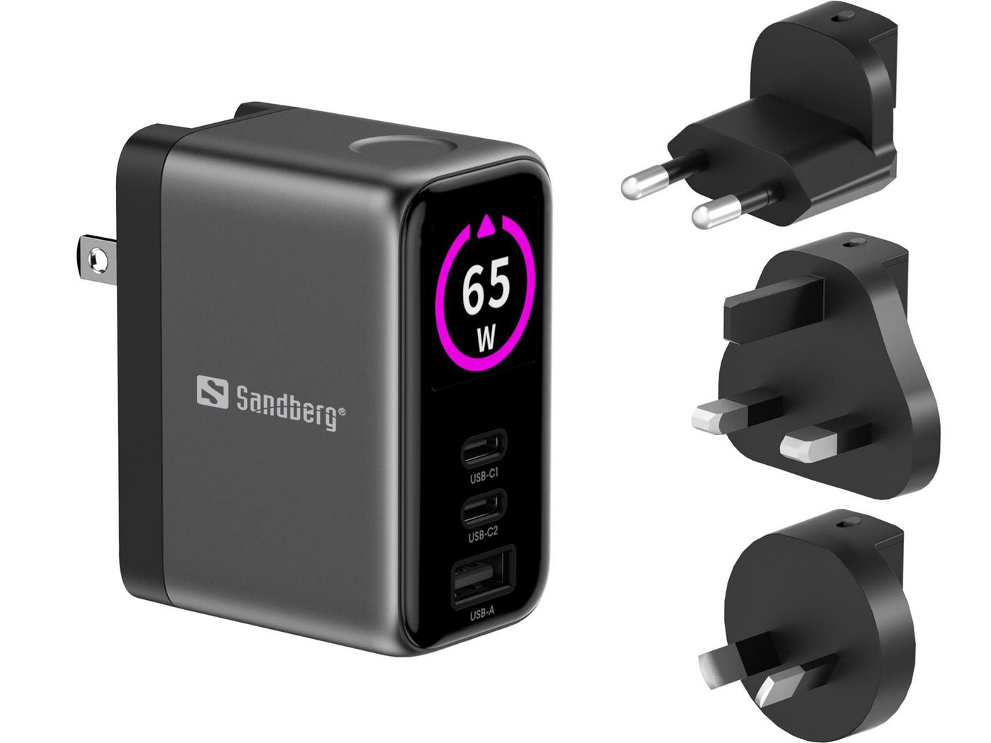 Sandberg 441-70 USB-Ladegerät 65 W – PD – Display