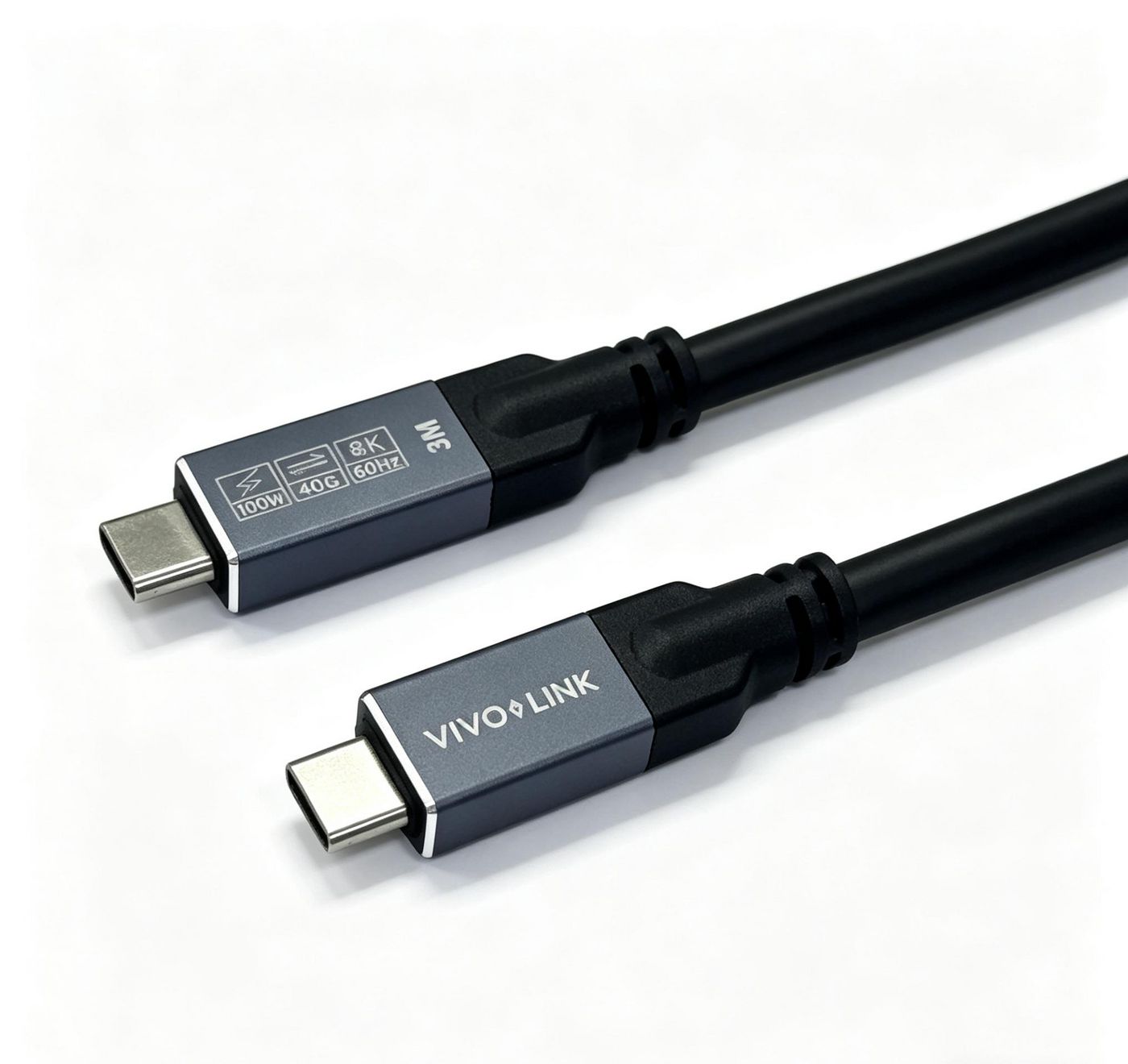 Vivolink USB-C auf USB-C Kabel – USB4 40 Gbit/s – 0,5 m – PD 100 W