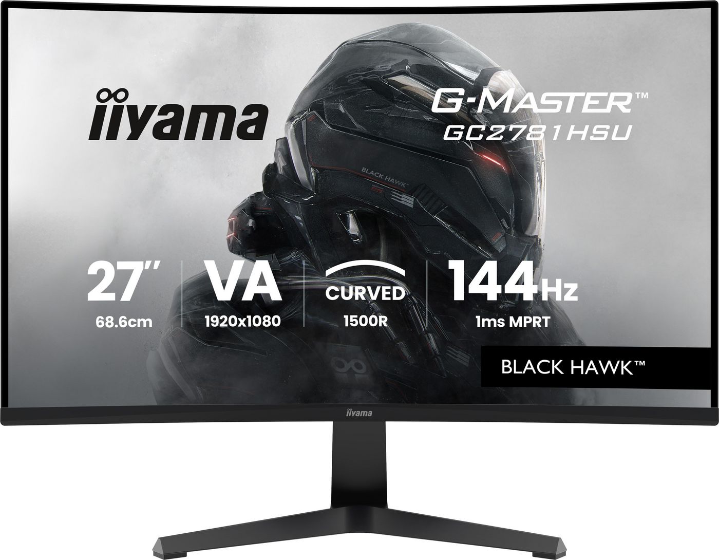 iiyama 27" Curved, 1920 × 1080 (Full HD), VA, 144 Hz