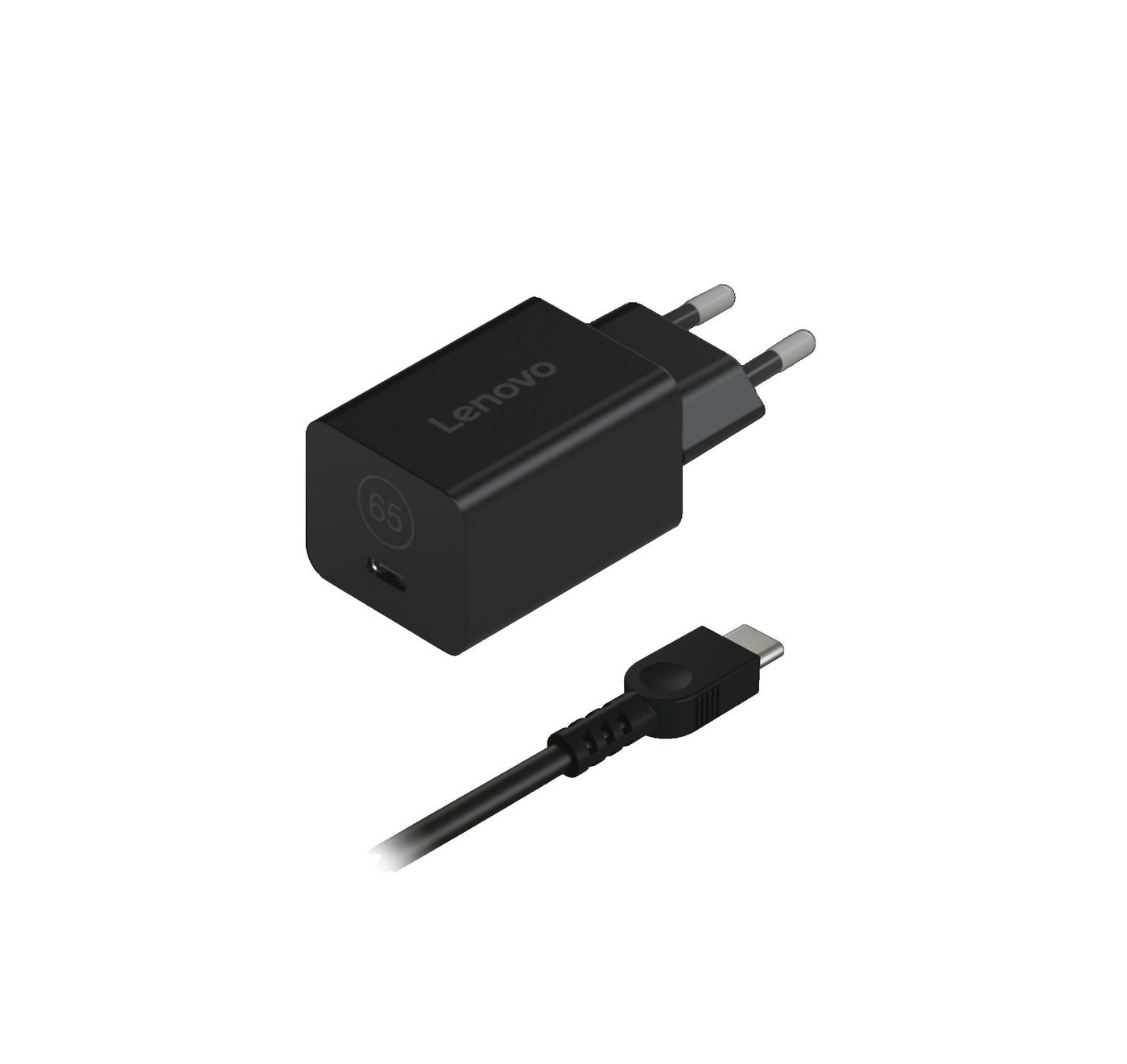 Lenovo GaN Nano USB-Wandladegerät 65 W – USB-C×1 – für USB-C-Geräte, Schwarz