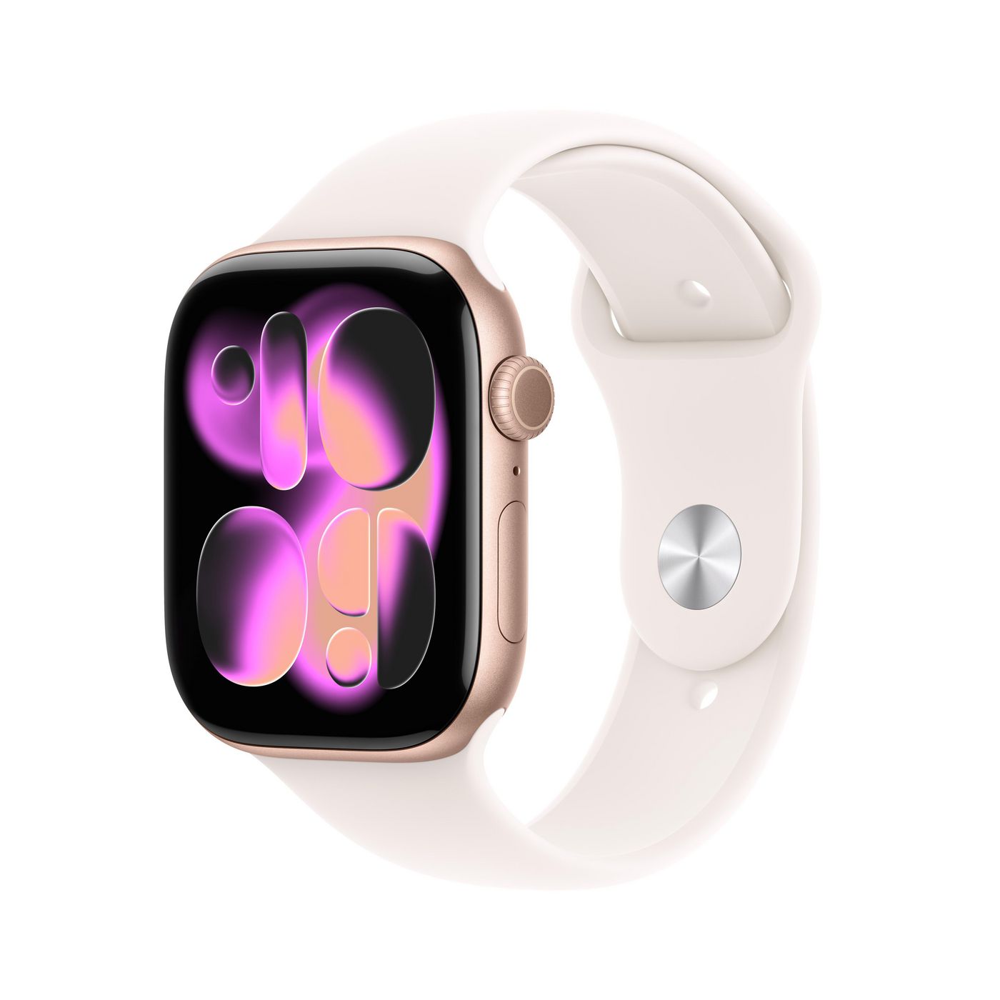 Apple Watch Series 11 46 mm GPS + Cellular – Aluminium Roségold, Sportarmband, Light Blush, M/L, 50 m, für iPhone