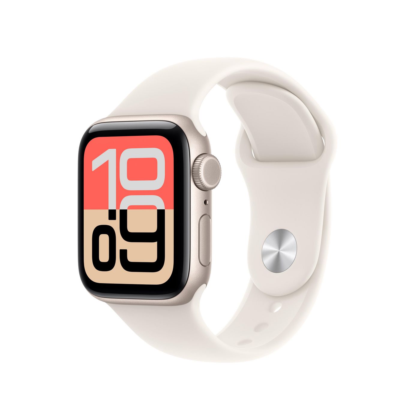 Apple Watch SE 40 mm GPS + Cellular – Aluminium Beige, Sportarmband, Starlight, M/L, 50 m, für iPhone