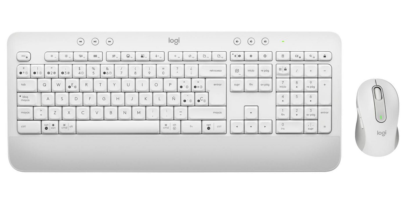 Logitech Signature MK650 Combo – Tastatur- und Maus-Set – Membran – Bluetooth & 2,4 GHz (Nano-Empfänger) – Weiss